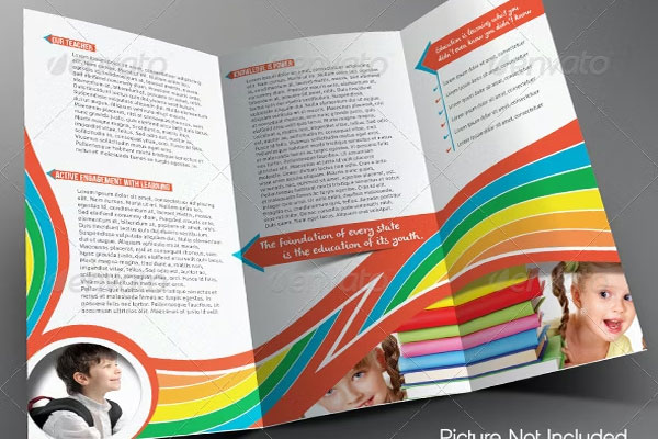 Kid's School Promotion Trifold Brochure Template