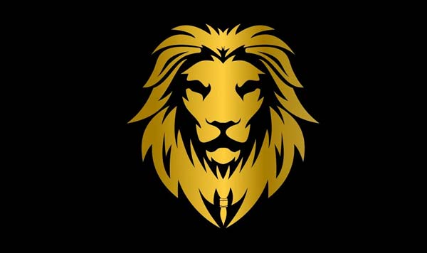 Lion Head Gold Logo Design