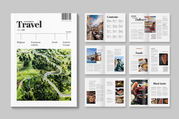 Minimal Travel Magazine Template
