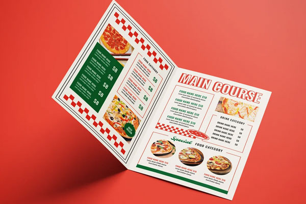 Pizza Bifold Food Menu Bifold Brochure Template