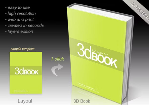 3D Book Cover Template