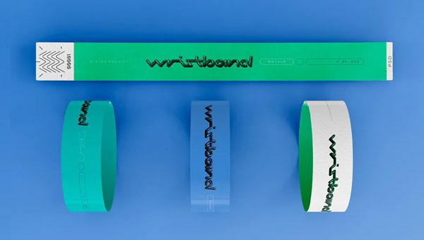3D Paper Wristbands Mockup