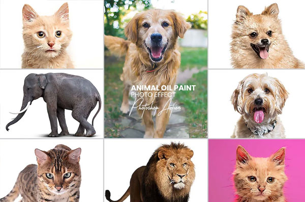 Animal Oil Paint Photoshop Actions