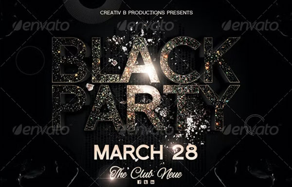 Black Party Flyer Templates