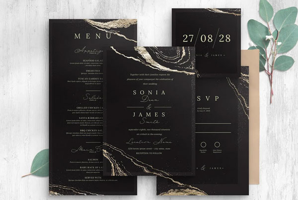 Black and Gold Wedding Templates