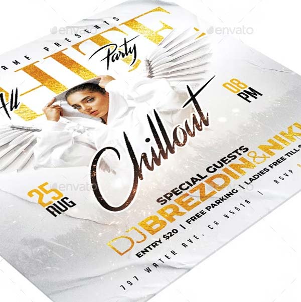Chillout White Party Flyer Template