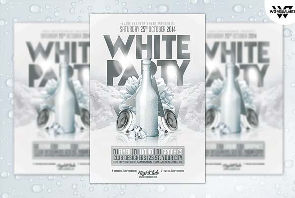 Customizable White Party Flyer Template