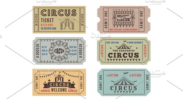 Design Template of Circus Tickets