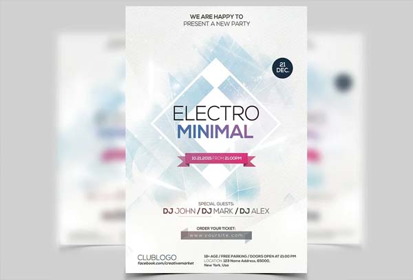 Editable All White Party Flyer Template