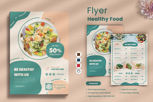 Elegant Healthy Food Flyer Template