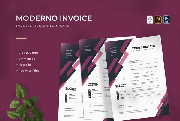 Elegant Invoice Design Excel