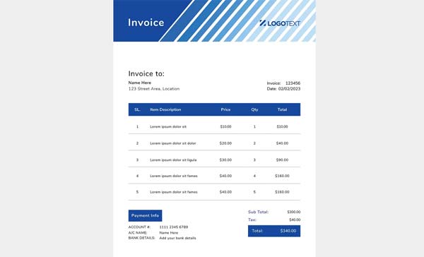 Excel Invoice Design Template