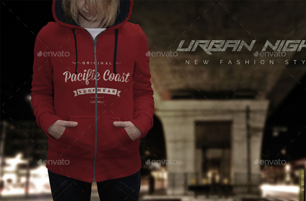 Female Hoodie Mockup