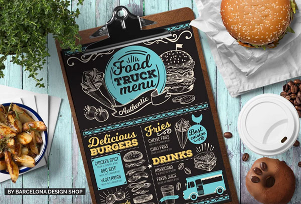 Food Truck Menu Flyer Template