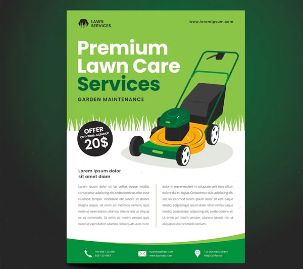 Free Hand Drawn Lawn Care Flyer Template