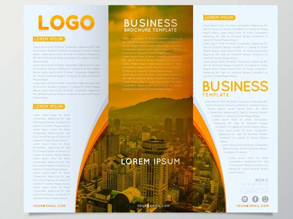 Free Vector Business Trifold Brochure Template