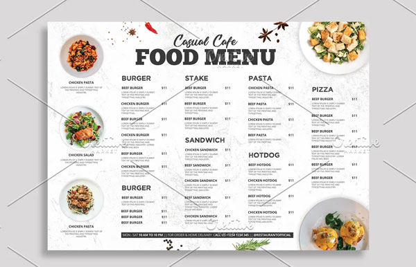 Fully Editable Food Menu Template