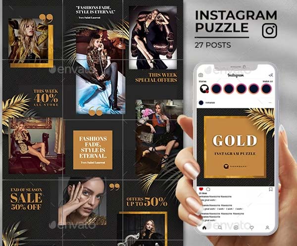 Gold Instagram Template