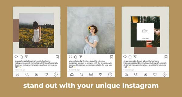 Golden Instagram Puzzle Template