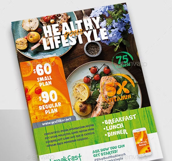 Healthy Food Flyer Printable Templates