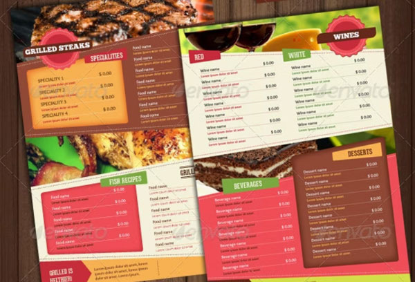 Healthy Food Menu and Flyer Template