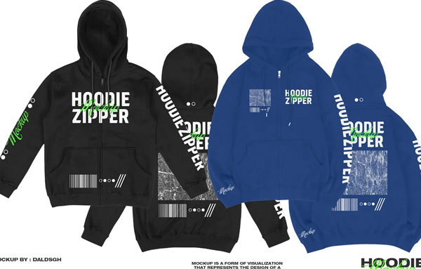 Hoodie Zipper Mockup