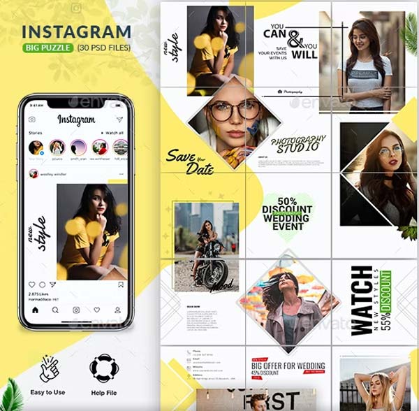 Instagram Puzzle Template