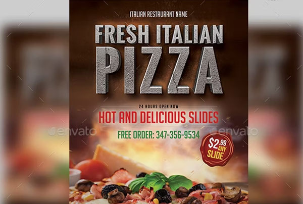 Italian Pizza Flyer Design Template