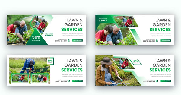 Lawn Garden Services Facebook Cover Template
