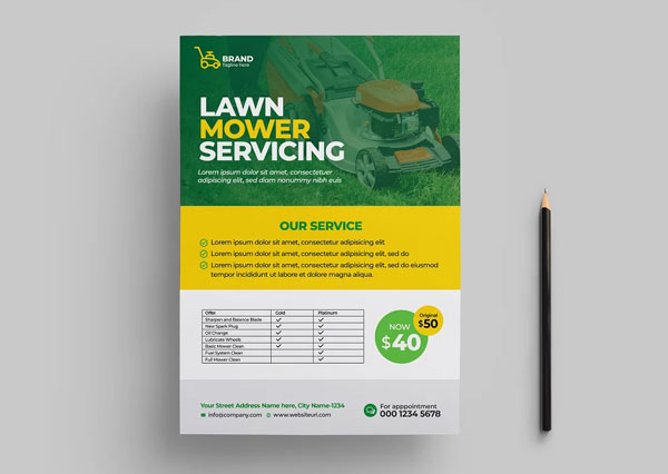 Lawn Mower Servicing Flyer Template
