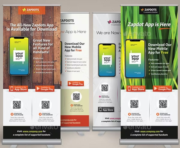 Mobile App Promotion Roll-up Banners Template