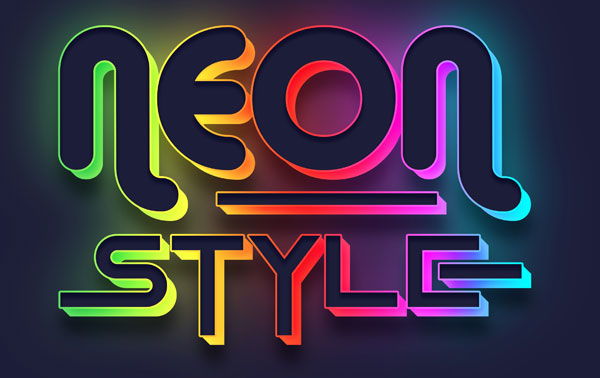 Neon Style 3D Text Effects For Photoshop