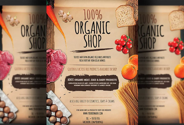 Organic Bio Shop Flyer Template