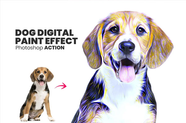 Pet Digital Paint Effect PSD Action