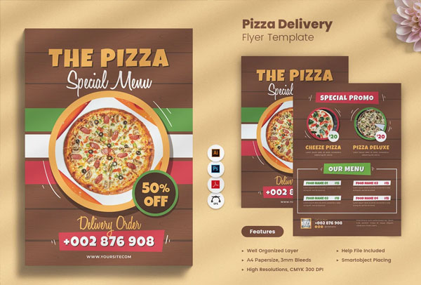 Pizza Delivery Flyer Printable Template