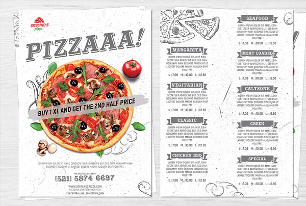 Pizza Flyer Menu Template