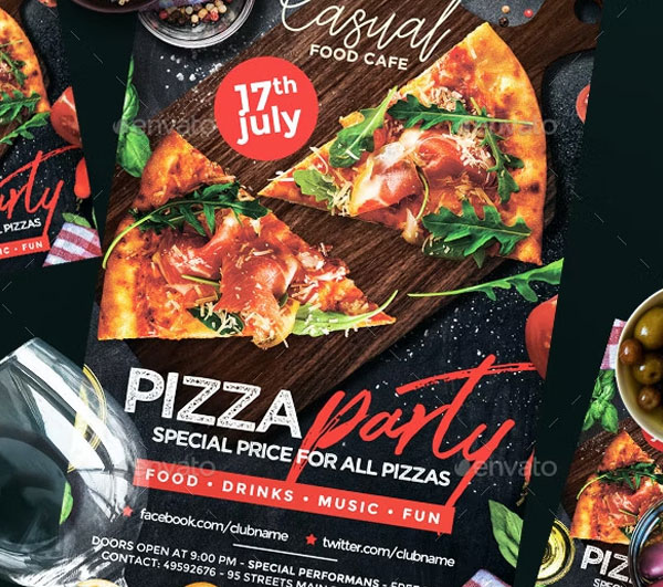 Pizza Party Flyer Design