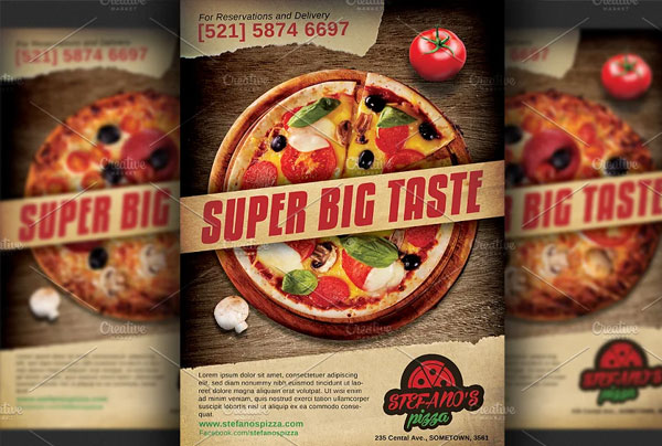 Pizza Restaurant Advertising Flyer Design