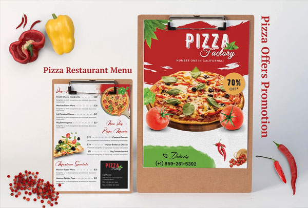 Pizza Restaurant Menu Printable Template