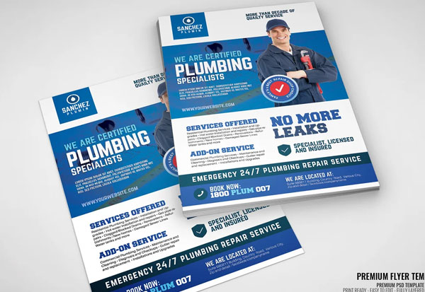Plumbing Company Promotional Flyer Printable Template