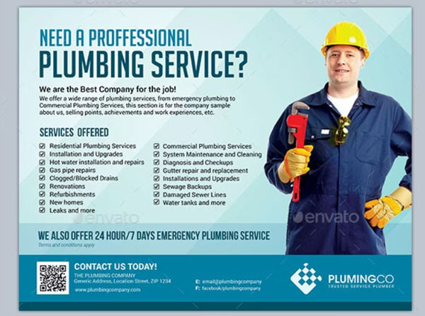 Plumbing Service Flyer Templates
