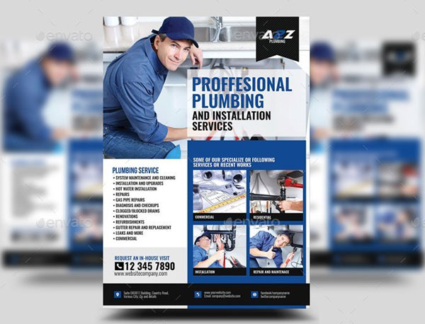 Plumbing Services Flyer Printable Template
