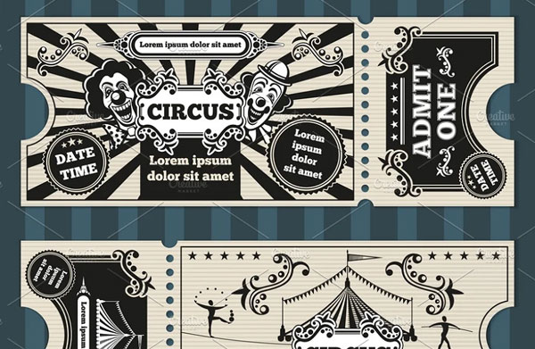 Printable Circus Ticket Invatation Template