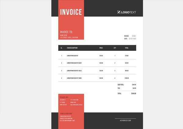 Printable Invoice Architect Template