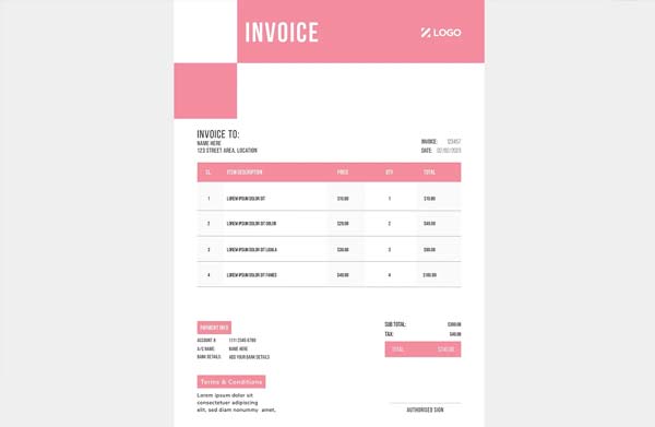 Professional Invoice Word Design Template