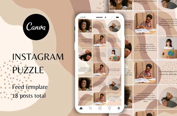 Rainbow Instagram Puzzle Template