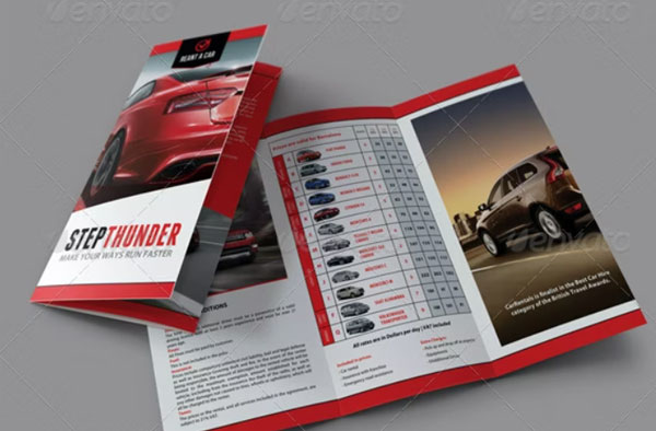 Rent A Car Trifold Brochure Template