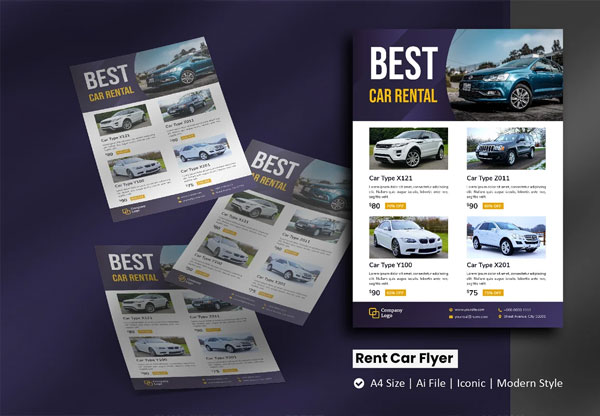 Rent Car Flyer Promotion Printable Template