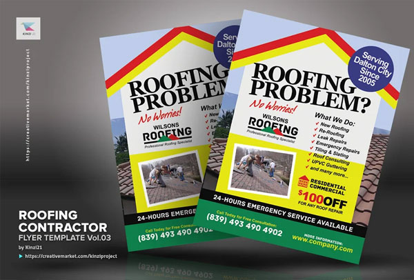 Roofing Contractor Flyer Design