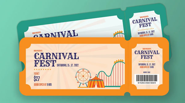 Simple Carnival Ticket Invitation Design